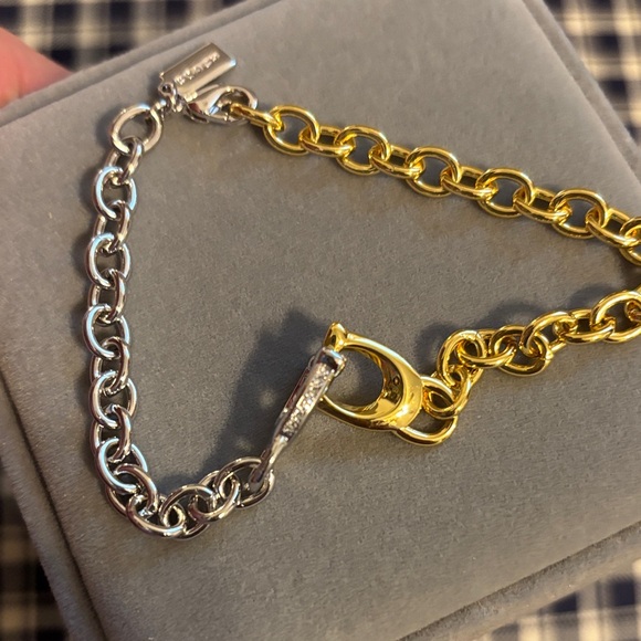 Coach interlocking signature chain Silver and Gold Chain Bracelet - Picture 6 of 7